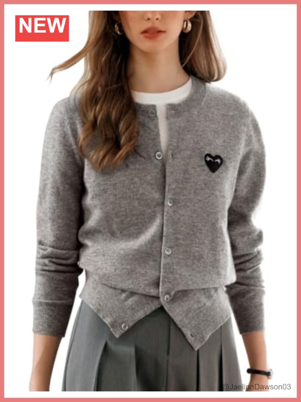 Women's Cropped Cardigan Crew Neck Button Up Long Sleeve Lightweight Sweater